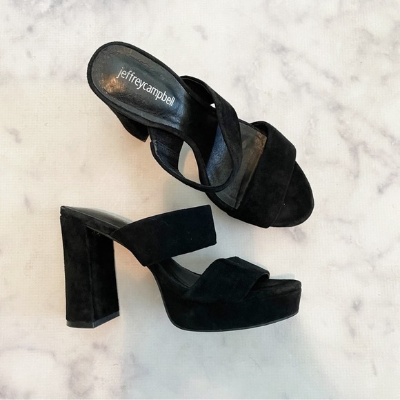 Jeffrey Campbell Adriana Suede Platform Mules - Picture 10 of 10